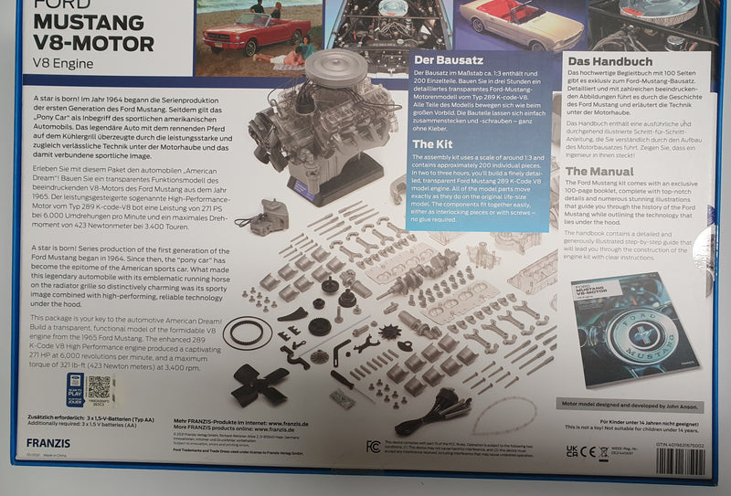 Ford Mustang V 8 Motor Engine-Bausatz