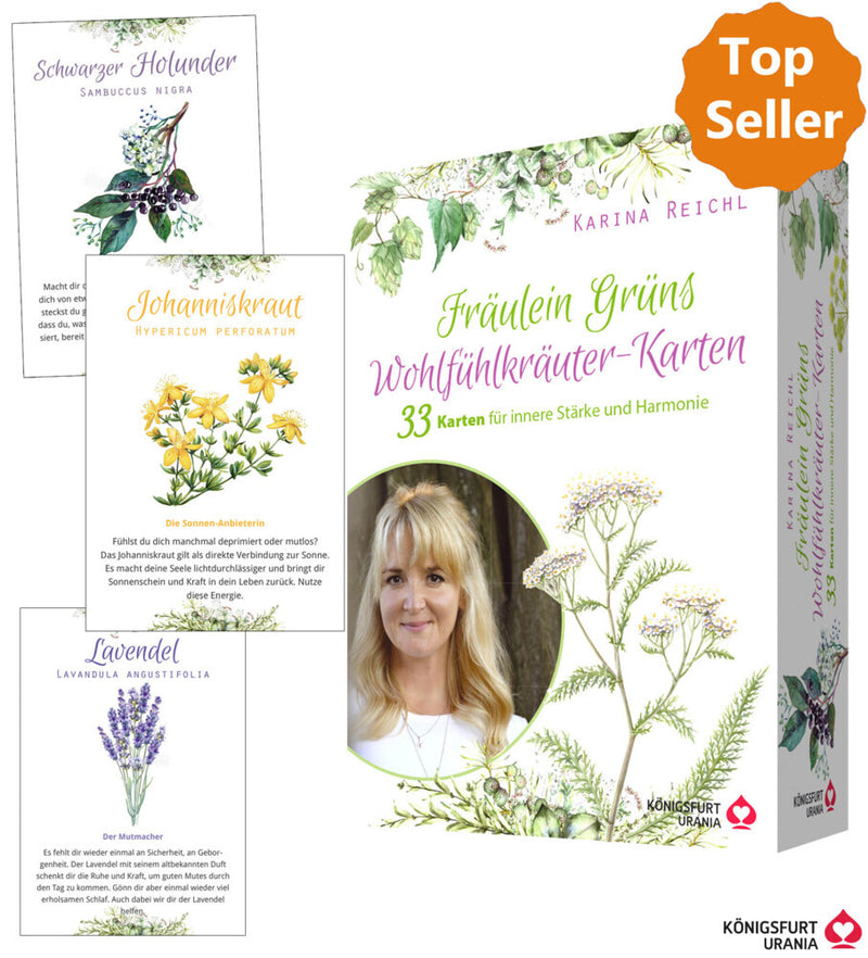 Fräulein Grüns Wohlfühlkräuter-Karten, m. 1 Buch, m. 33 Beilage