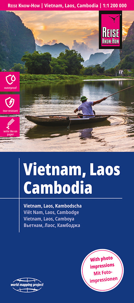 Reise Know-How Landkarte Vietnam, Laos, Kambodscha (1:1.200.000)-2023