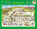 Wimmel-Rahmenpuzzle Sommer Motiv Bahnhof
