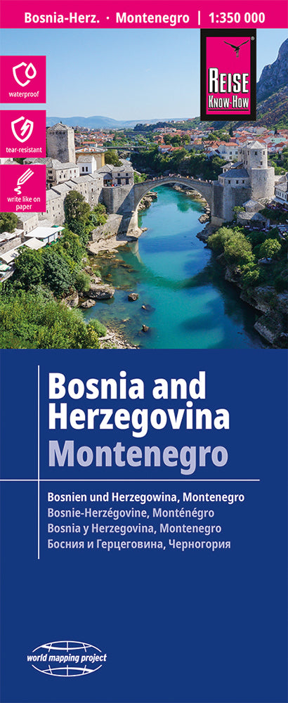 Reise Know-How Landkarte Bosnien-Herzegowina, Montenegro-2025