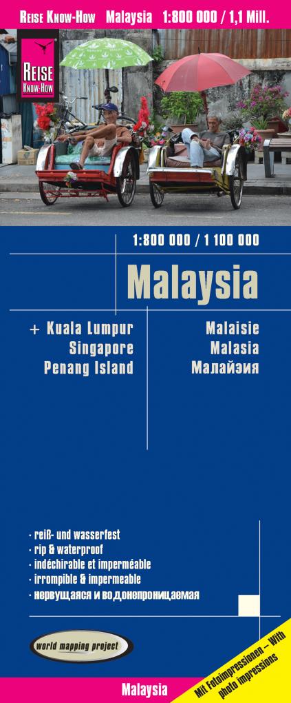 Malaysia (West 1:800.000 / Ost 1:1.100.000)-Landkarte