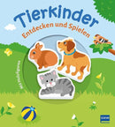 Tierkinder (Pappbilderbuch + 3 Holzfiguren)